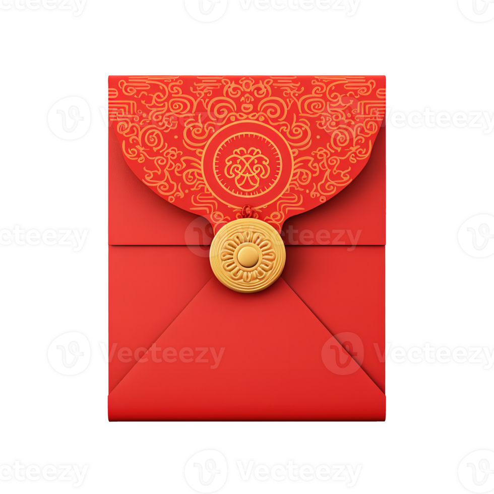 AI generated illustration of red chinese new year envelope ai generative png