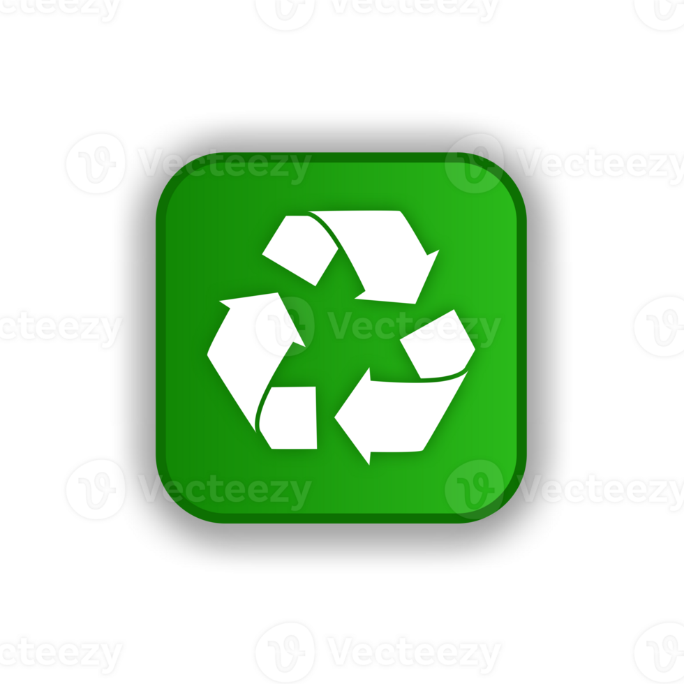 vert recyclage bouton transparent Contexte png