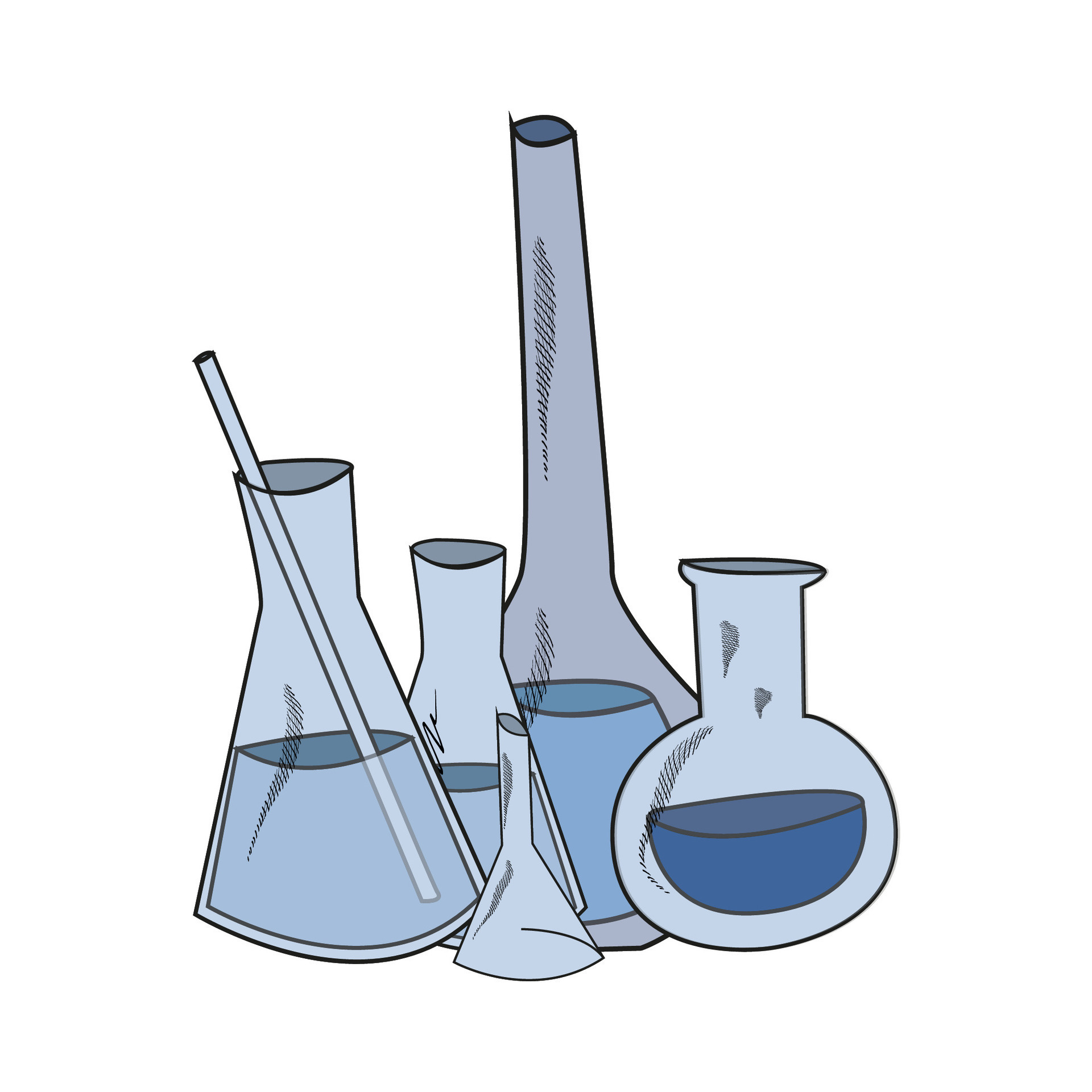conical flask, chemistry, chemical formulas. chemist's day. science