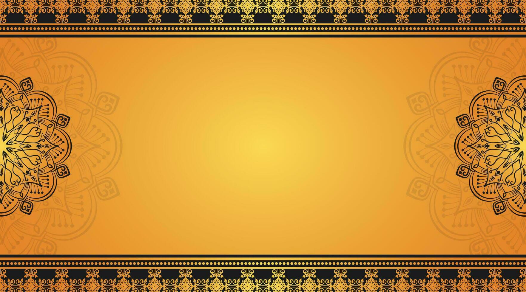 yellow background, with ornamental mandala vector