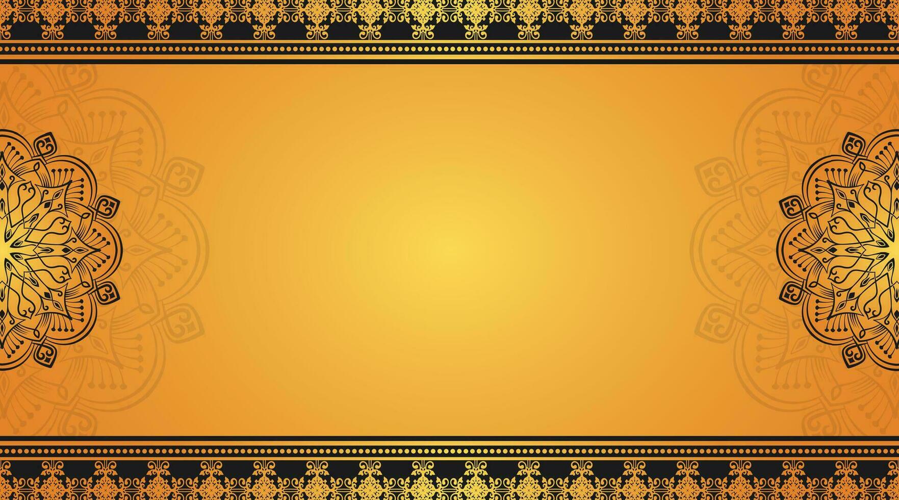 yellow background, with ornamental mandala vector