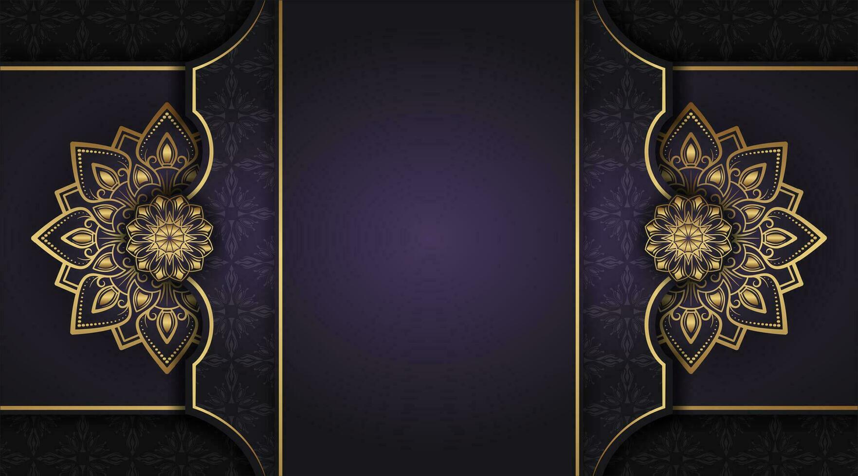 luxury background with golden mandala ornament vector