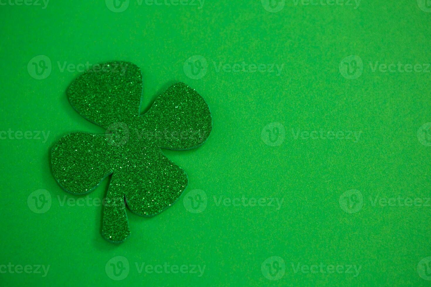 St. Patrick's Day Celebration, Festive Irish Holiday with Green Background, Concept of Shamrock Tradition in March Festival photo