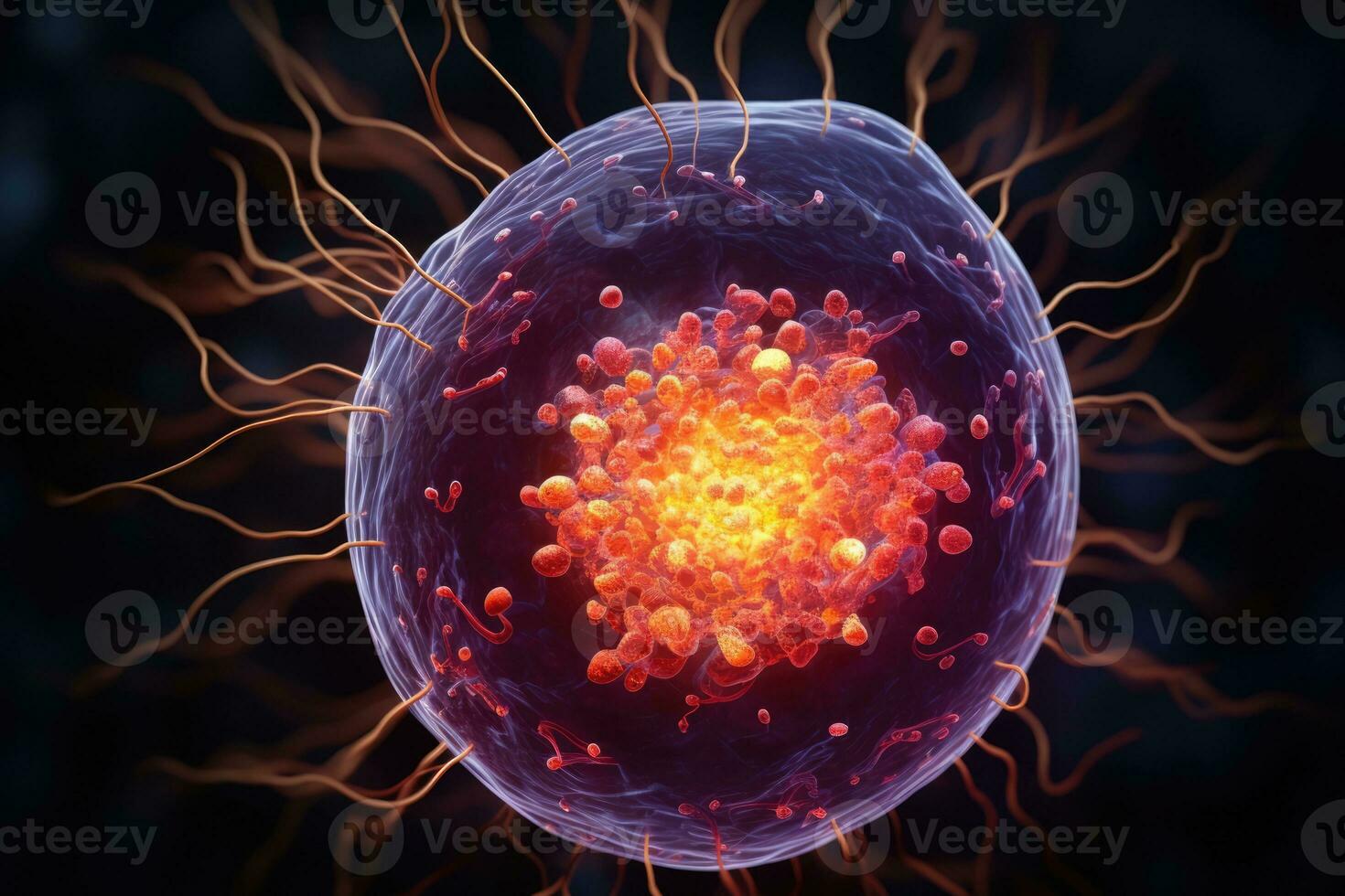 AI Generated Science human cancer health scientific research illustration cell medicine photo