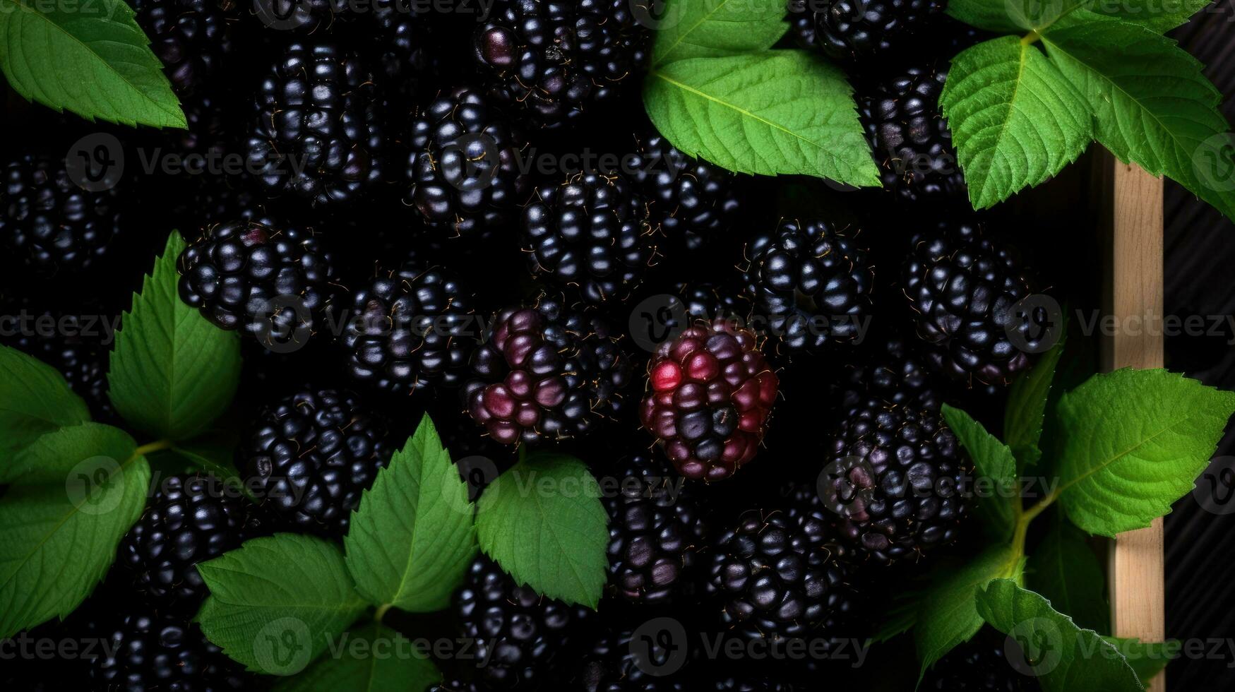 AI Generated Juicy vegetarian ripe green food blackberry berries red raspberry fresh organic sweet photo