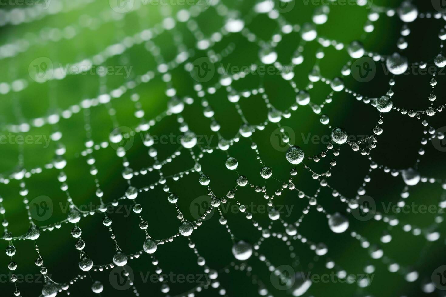 AI Generated Background water rain detail closeup web cobweb raindrop green texture insect trap wet photo