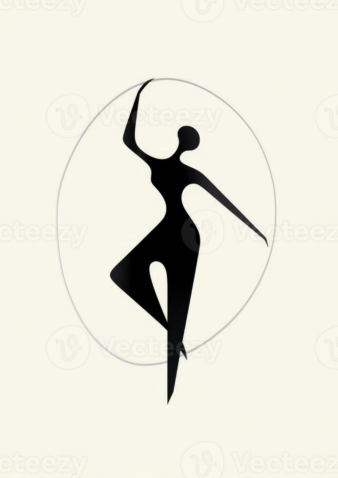 AI Generated Person sport dancer beauty fitness icon illustration symbol art logo silhouette women photo