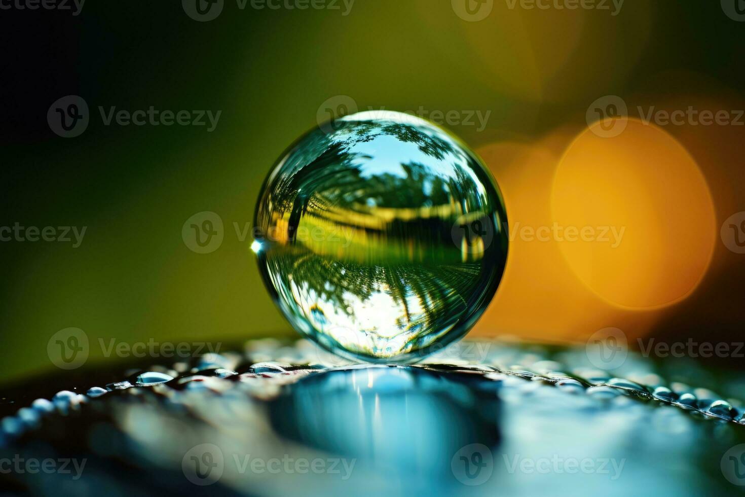 AI Generated Abstract concept background green water fresh blue sphere ball texture bright bubble photo
