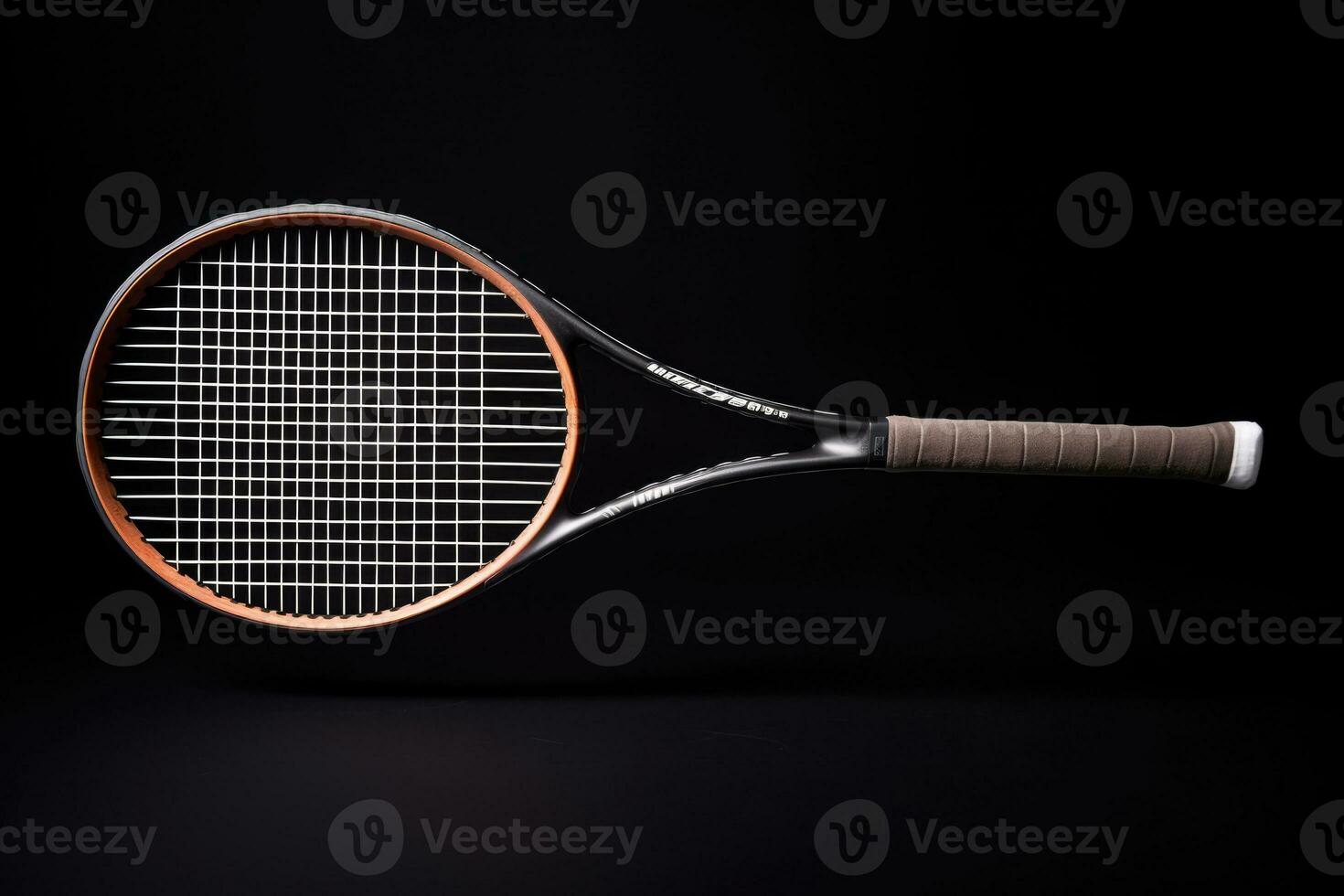 AI Generated Active ball racquet black background recreation racket health competitive objects match photo