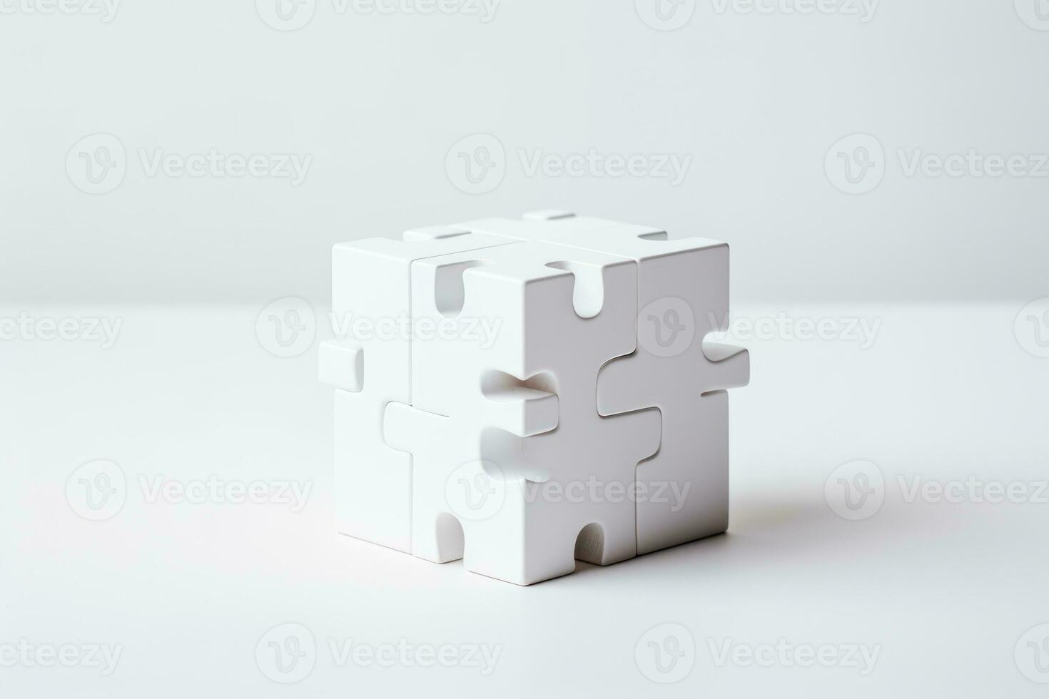 AI Generated Success connect game idea match abstract white puzzle concept problem part teamwork photo