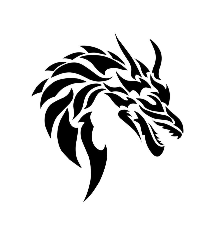 illustration vector graphics of design dragon tribal art tattoo ...