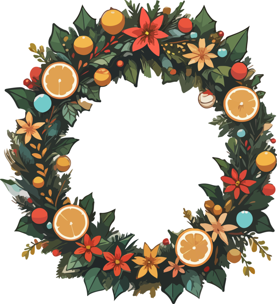 AI generated Christmas Wreath Decoration Image png
