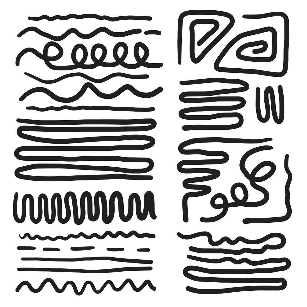 Marker strokes collection for your design works. Doodle lines, various dividers for web sites. EPS 10 vector