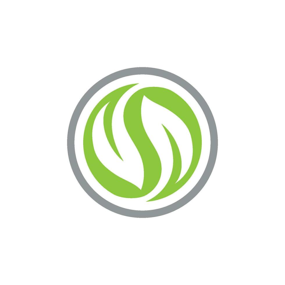 Logos of green Tree leaf ecology vector