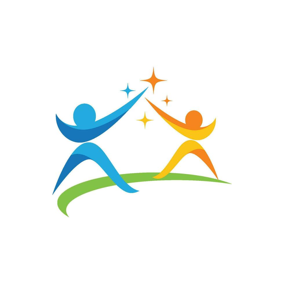 Human character logo sign vector