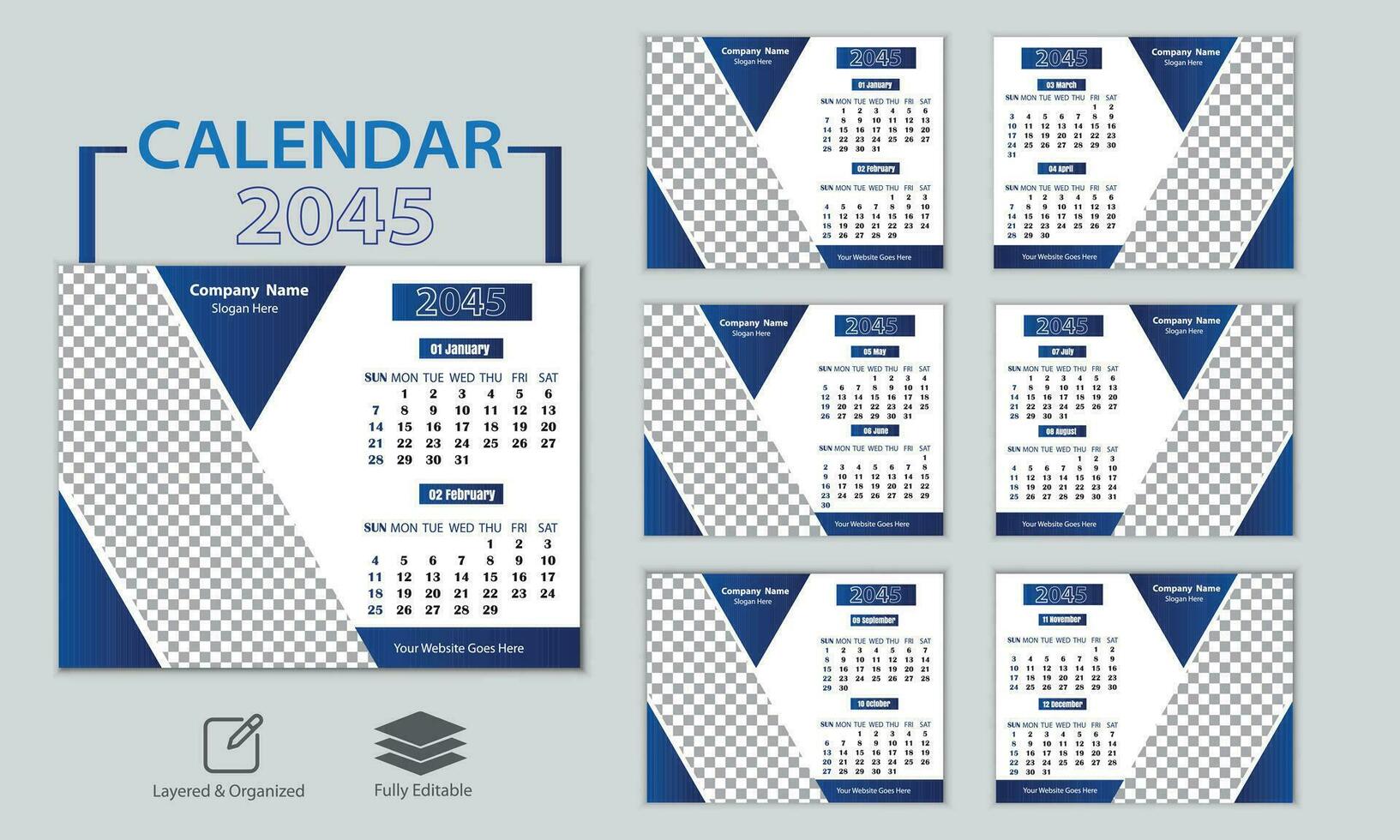 dask calendario diseño 2024 vector