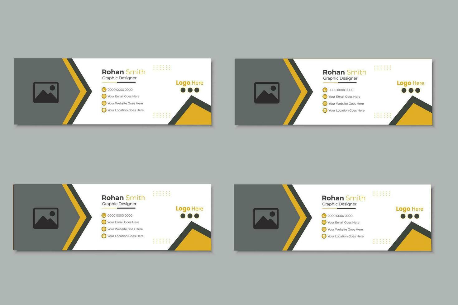 Email signature or email footer and personal social media cover design template. Business email signature with an author photo place vector