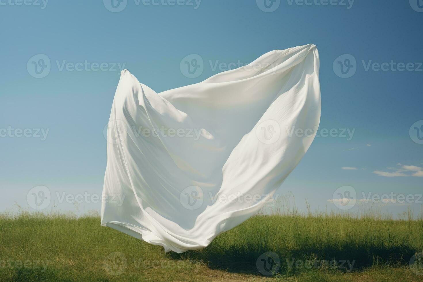 ai generado viento mujer aire cielo tela lavandería antecedentes al aire libre ropa textil azul cuerda verde foto