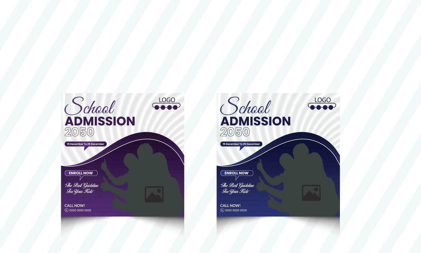 School admission social media post design 2024 vector