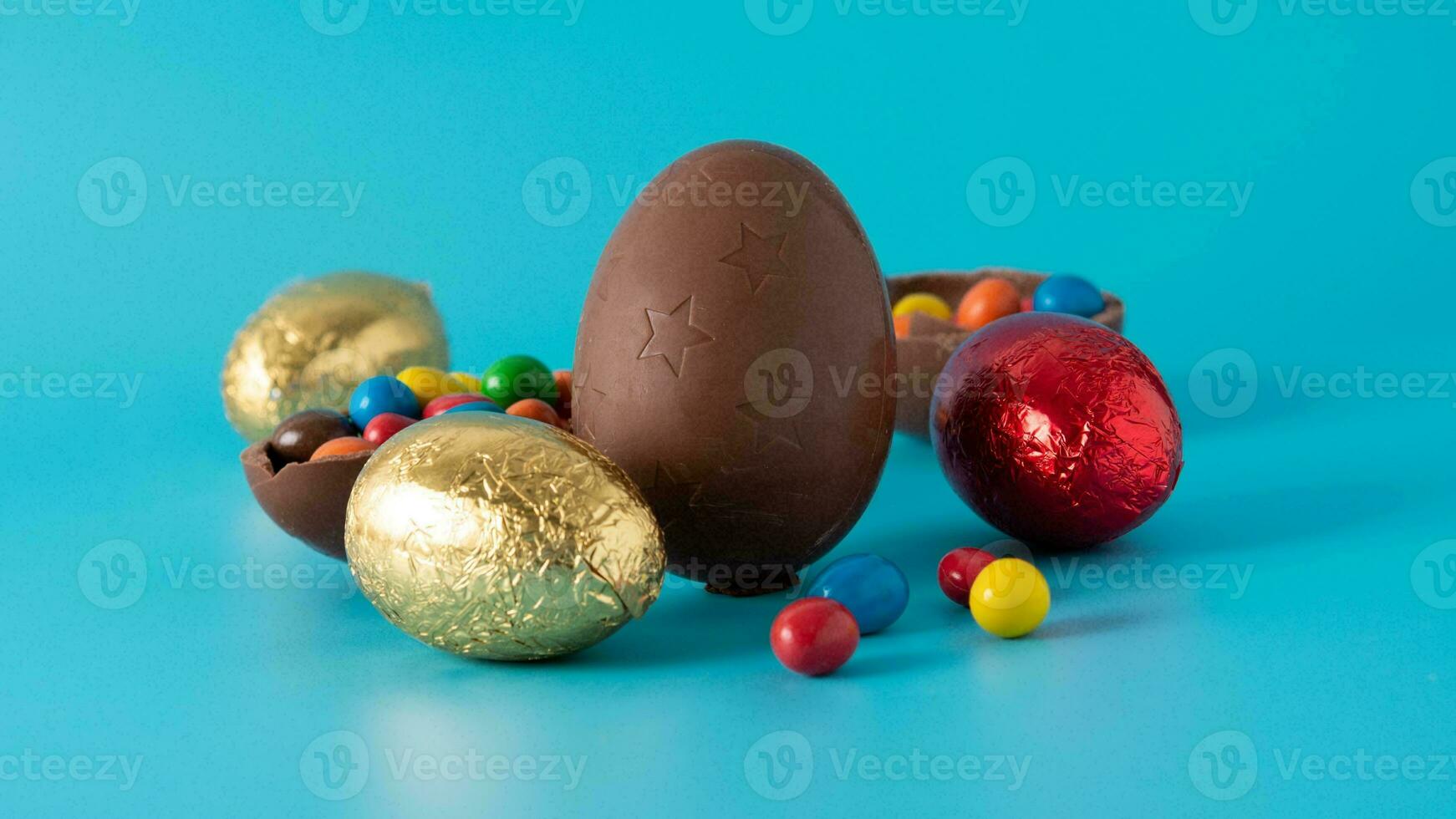 Colourful Easter Eggs. Vibrant, Festive Holiday Decorations Symbolizing Spring Celebration and Traditional Ornate Designs photo