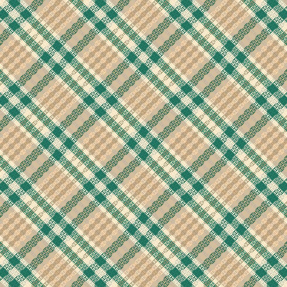 Tartan plaid pattern with texture and retro color. vector