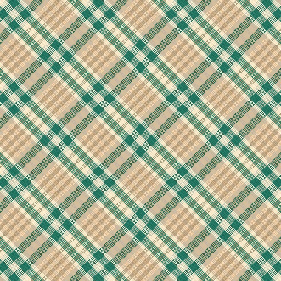 Tartan plaid pattern with texture and retro color. vector