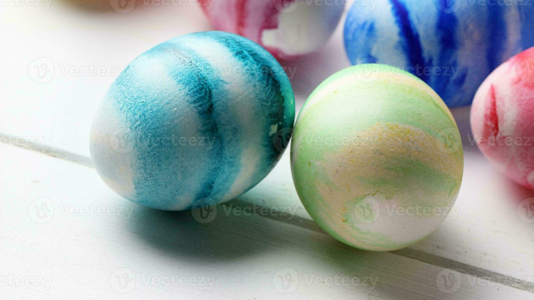 Colourful Easter Eggs. Vibrant, Festive Holiday Decorations Symbolizing Spring Celebration and Traditional Ornate Designs photo
