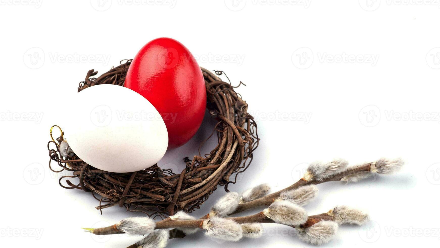 Colourful Easter Eggs. Vibrant, Festive Holiday Decorations Symbolizing Spring Celebration and Traditional Ornate Designs photo