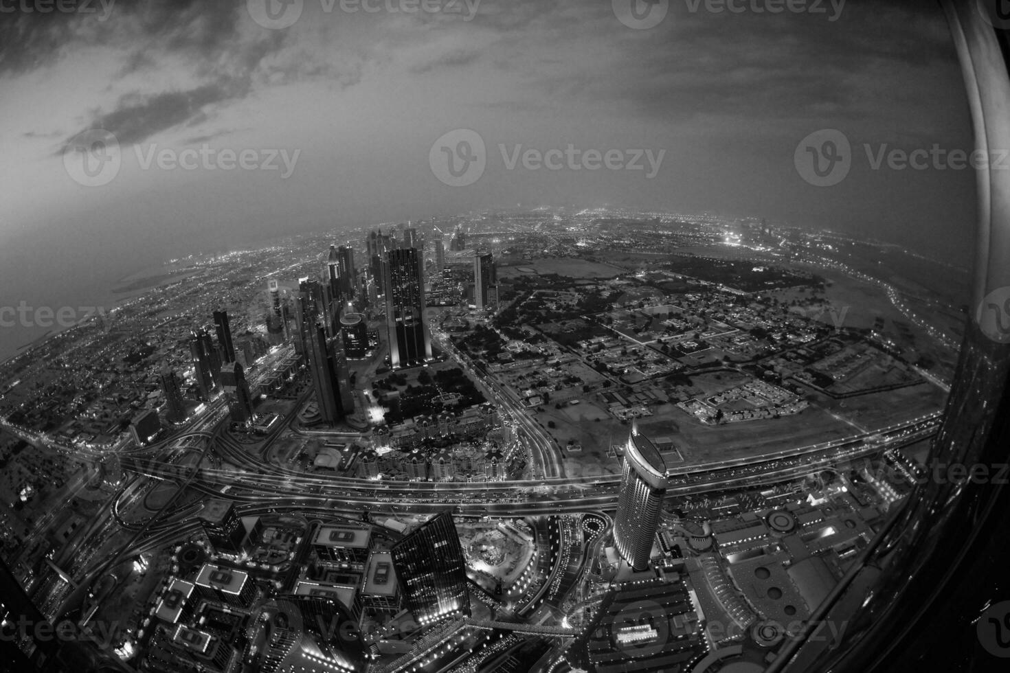 dubai skyline aerial view photo