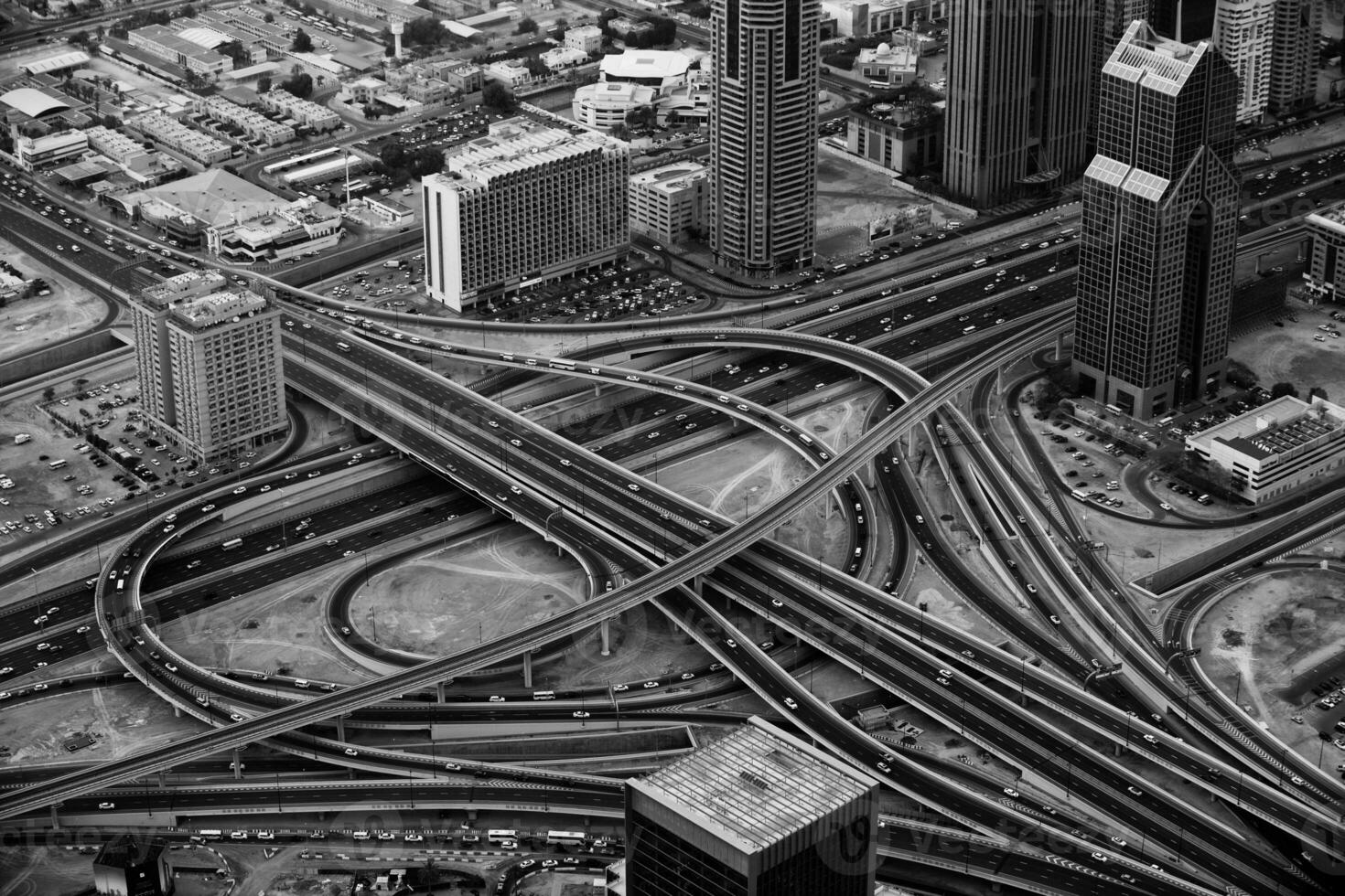 dubai skyline aerial view photo