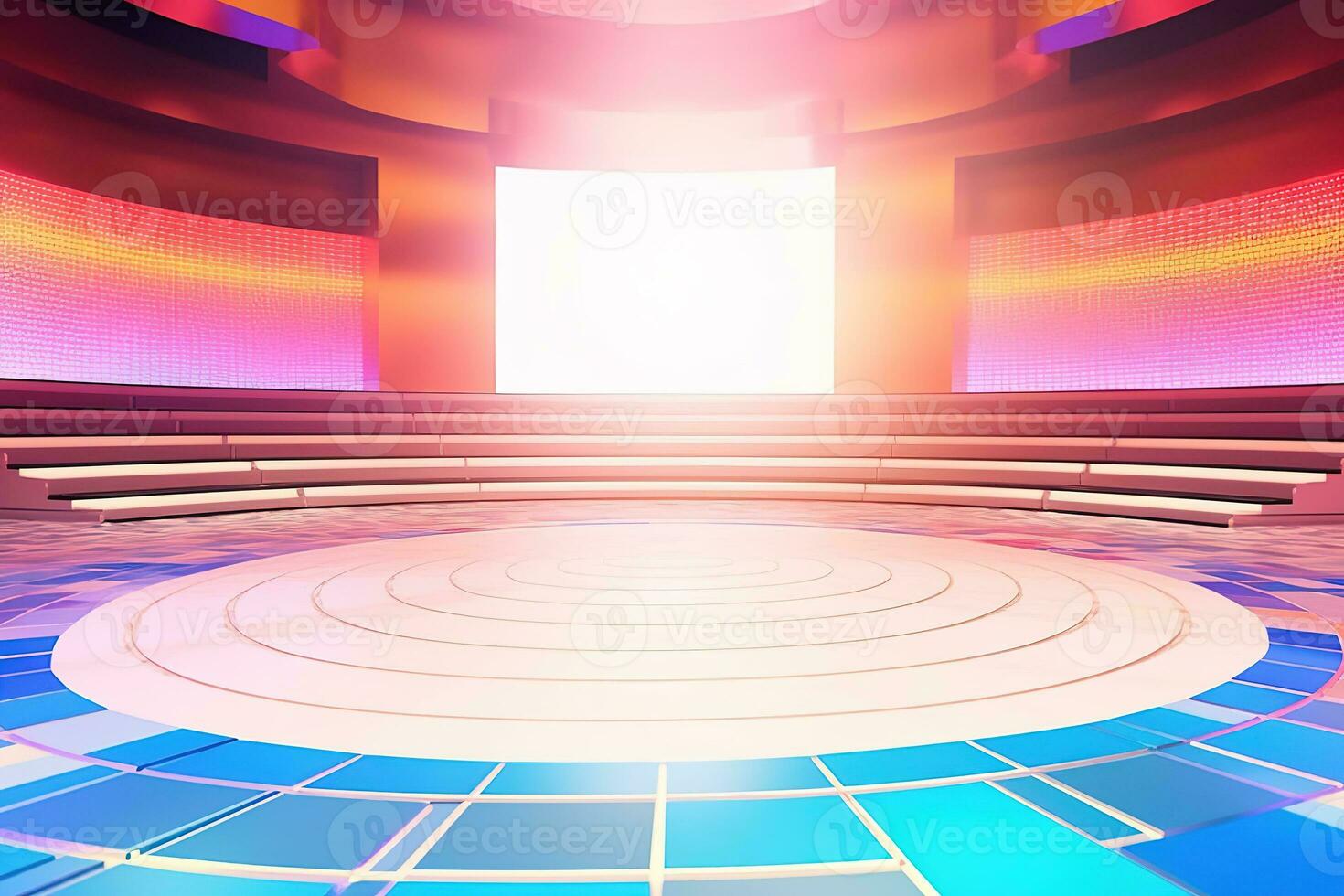 futuristic and clean stage blank center background photo