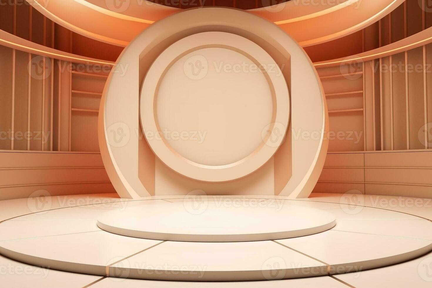 futuristic and clean stage blank center background photo