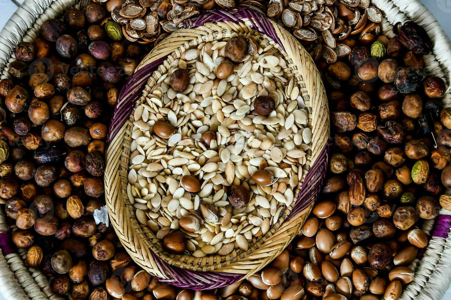 nuts and seeds in a basket photo