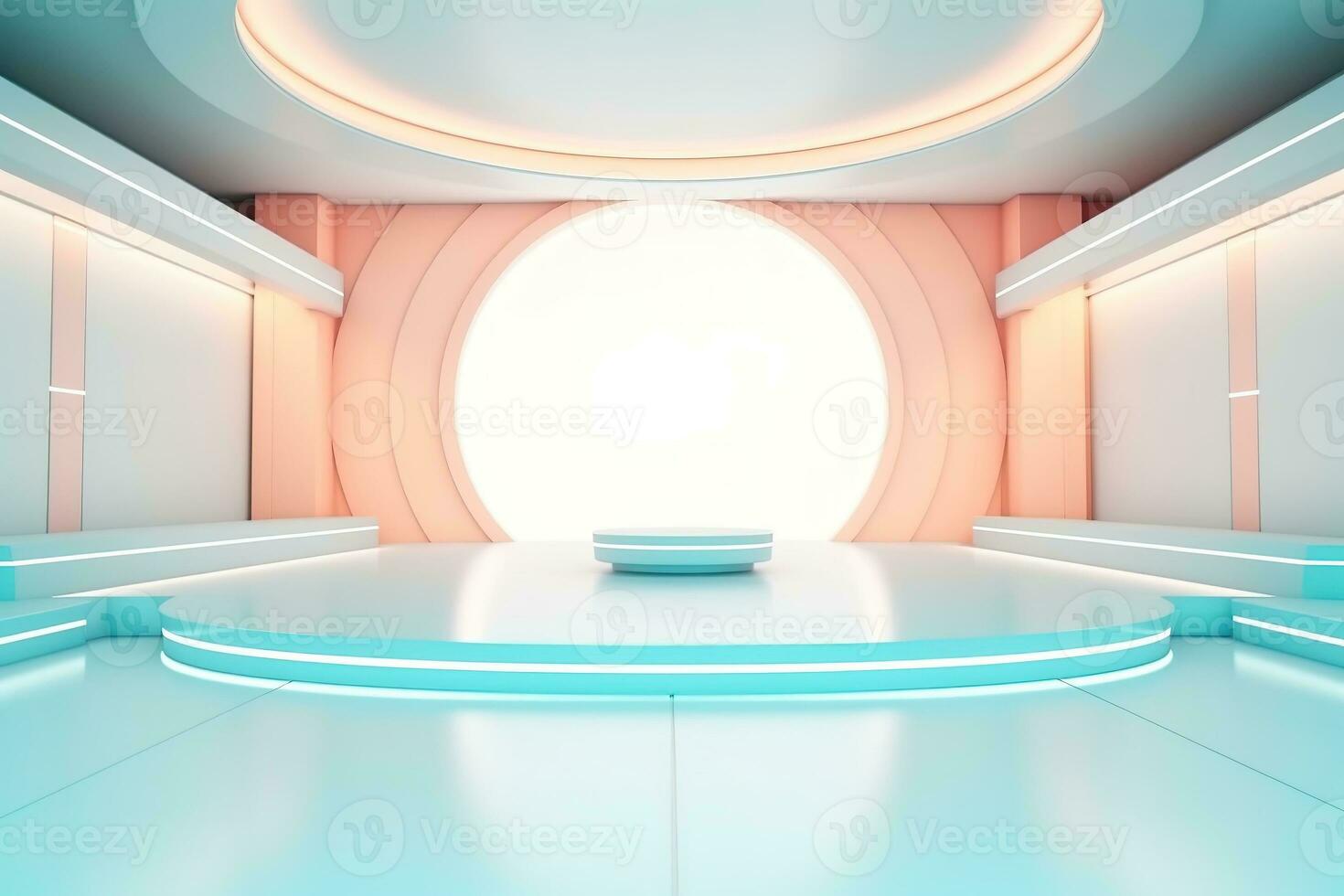 futuristic and clean stage blank center background photo