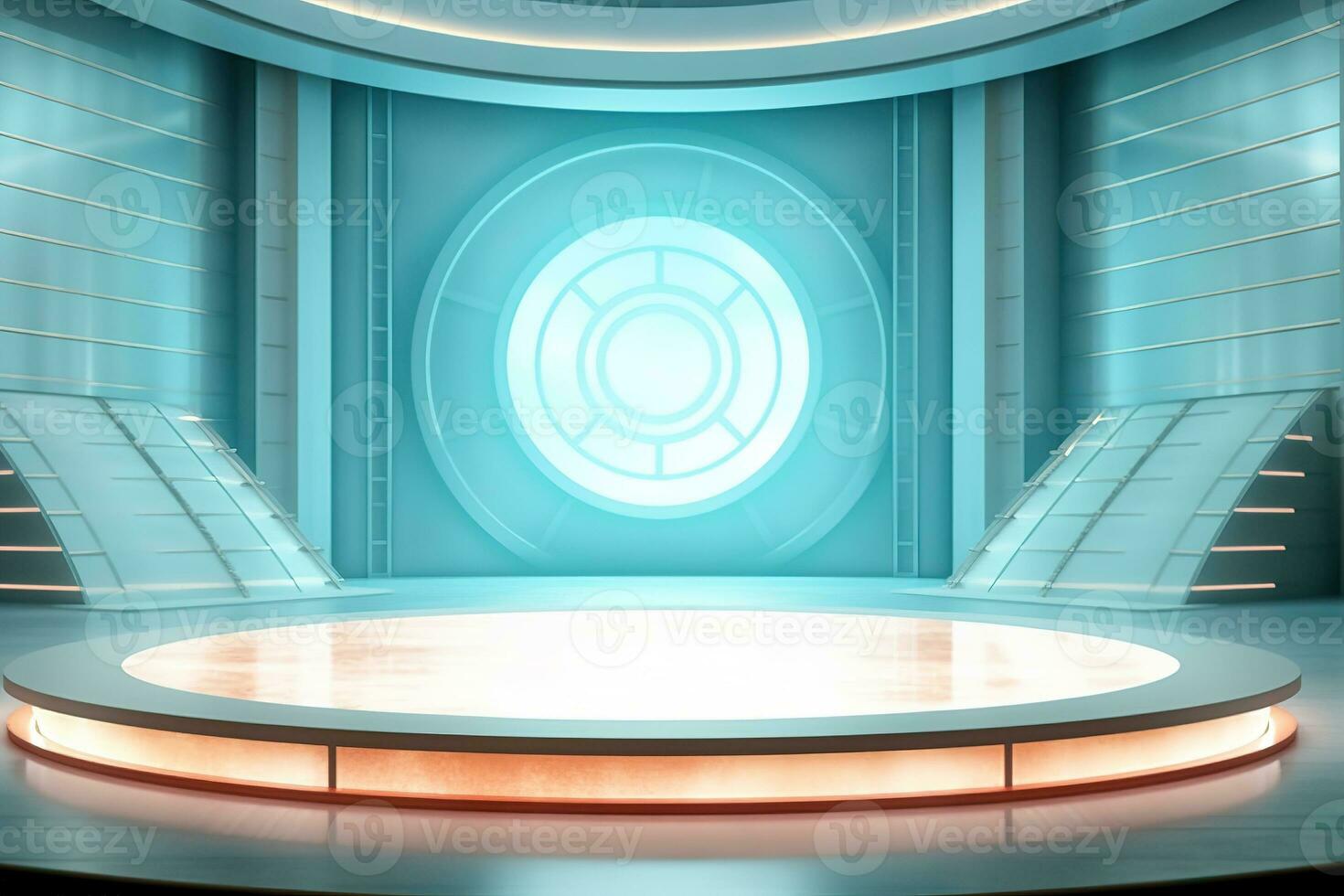 futuristic and clean stage blank center background photo