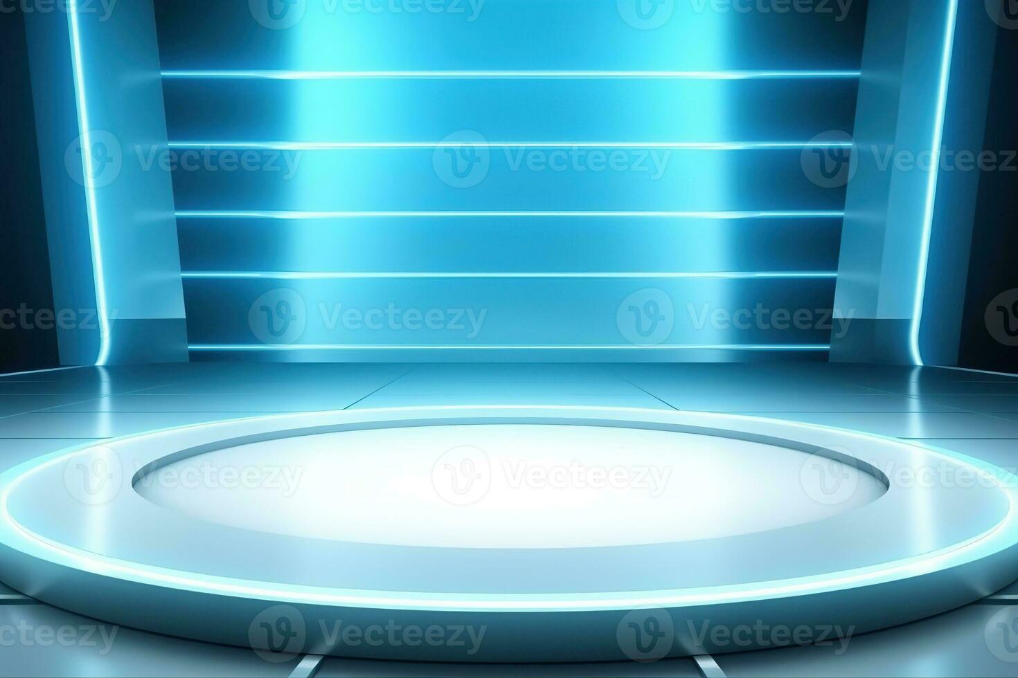 futuristic and clean stage blank center background photo