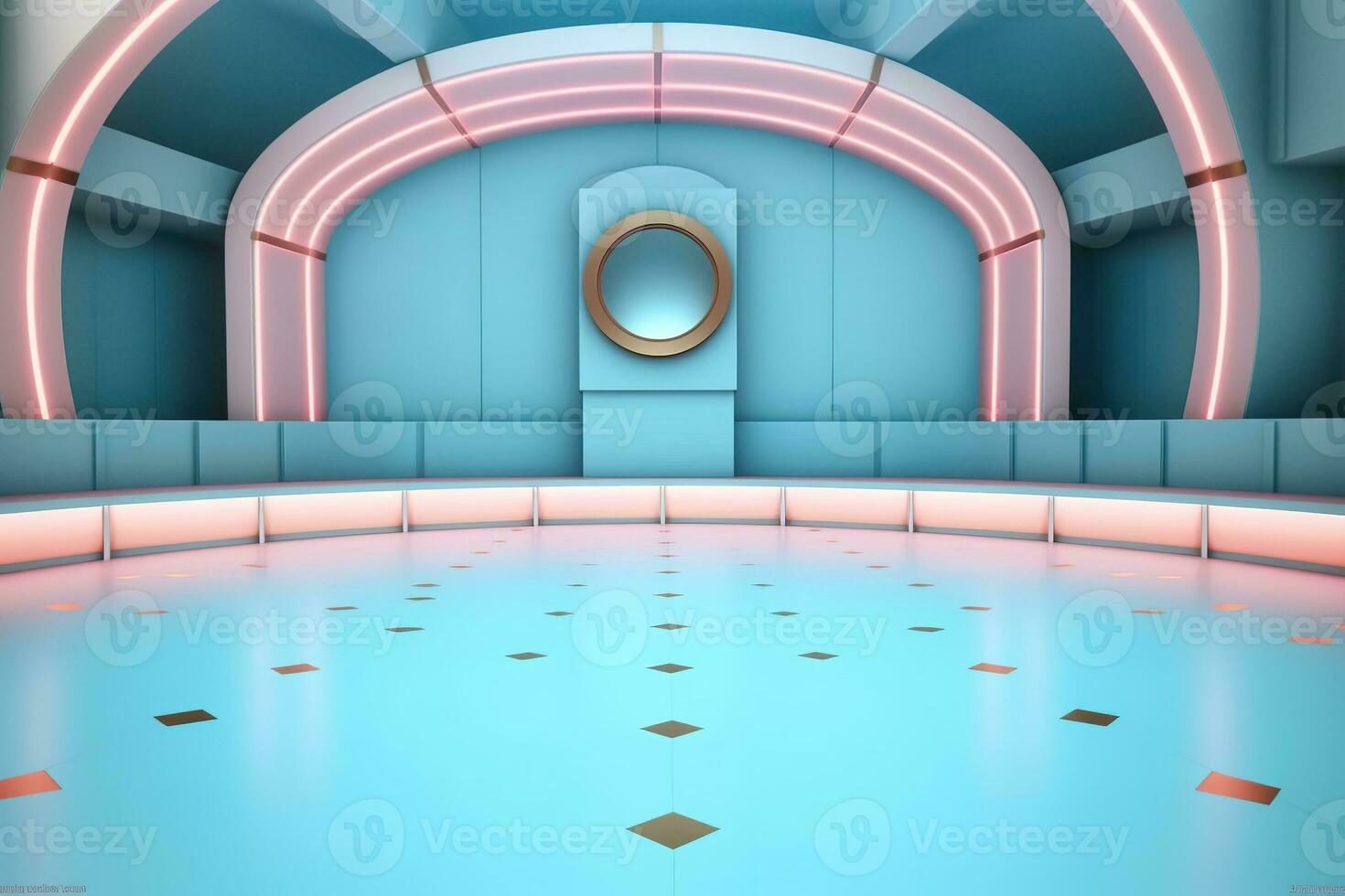 futuristic and clean stage blank center background photo