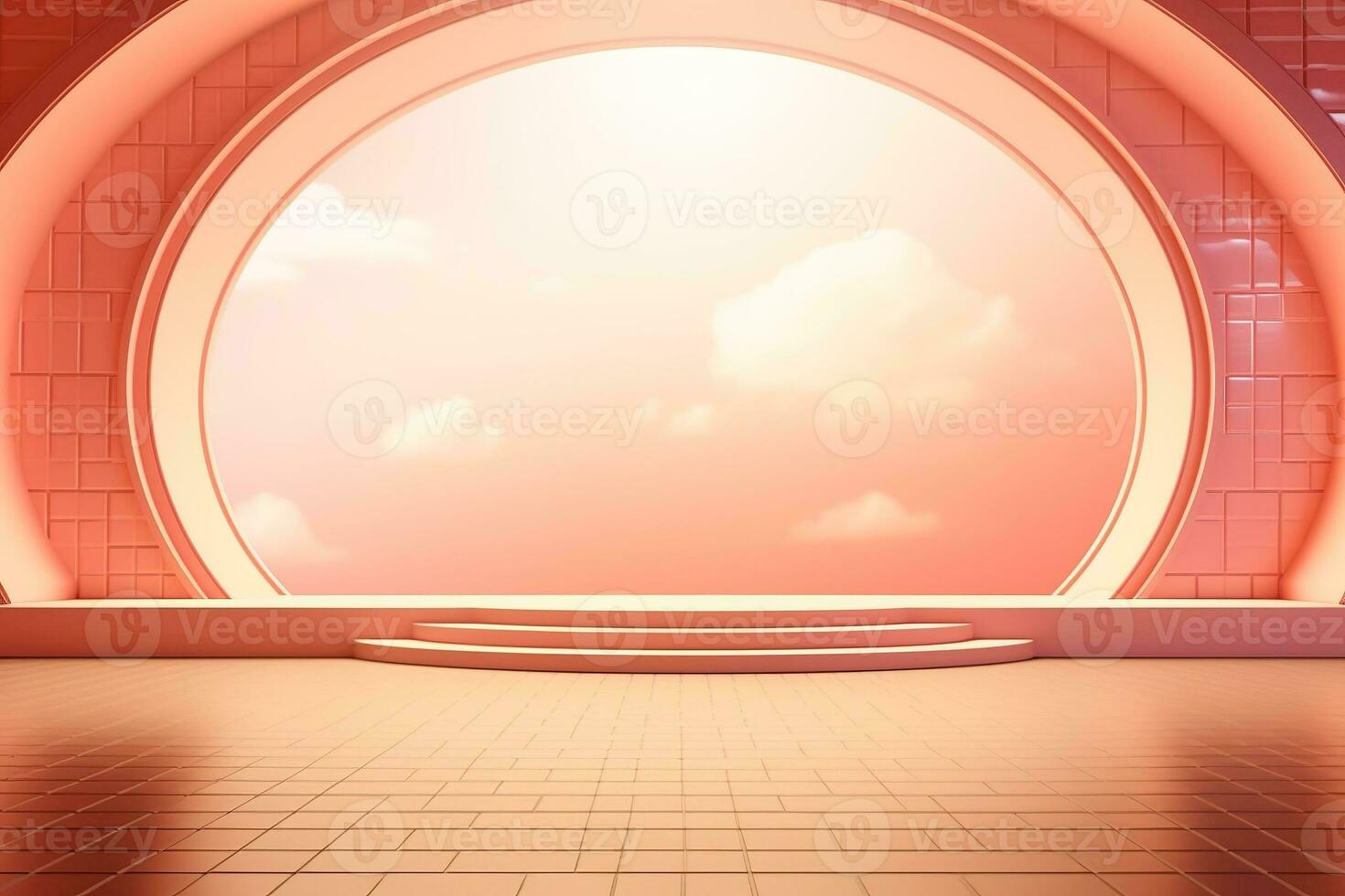 futuristic and clean stage blank center background photo