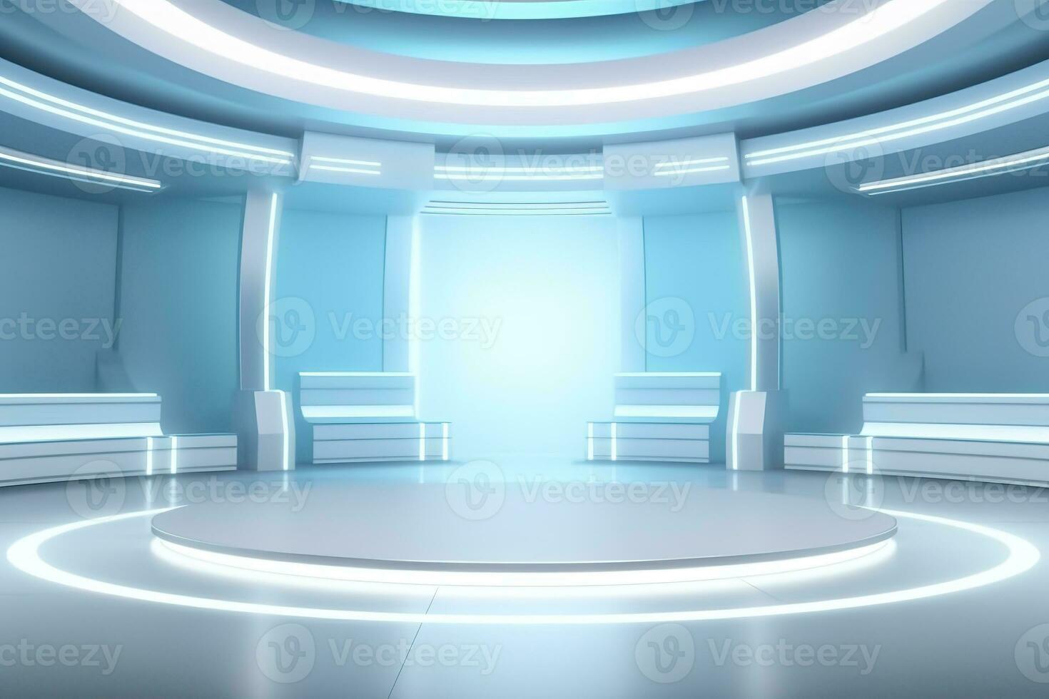 futuristic and clean stage blank center background photo
