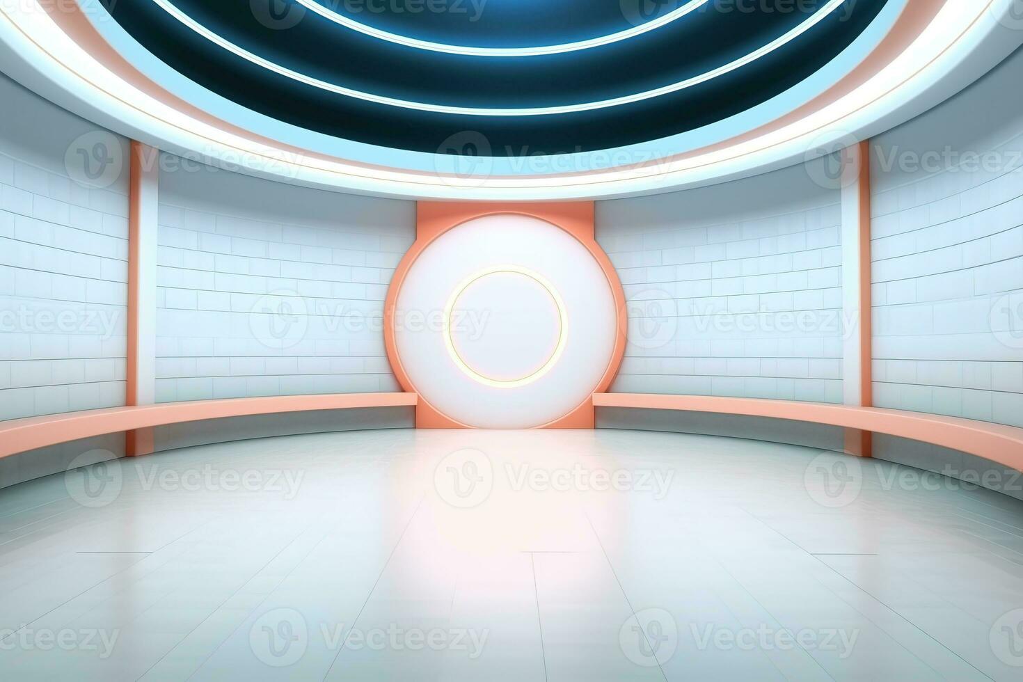 futuristic and clean stage blank center background photo
