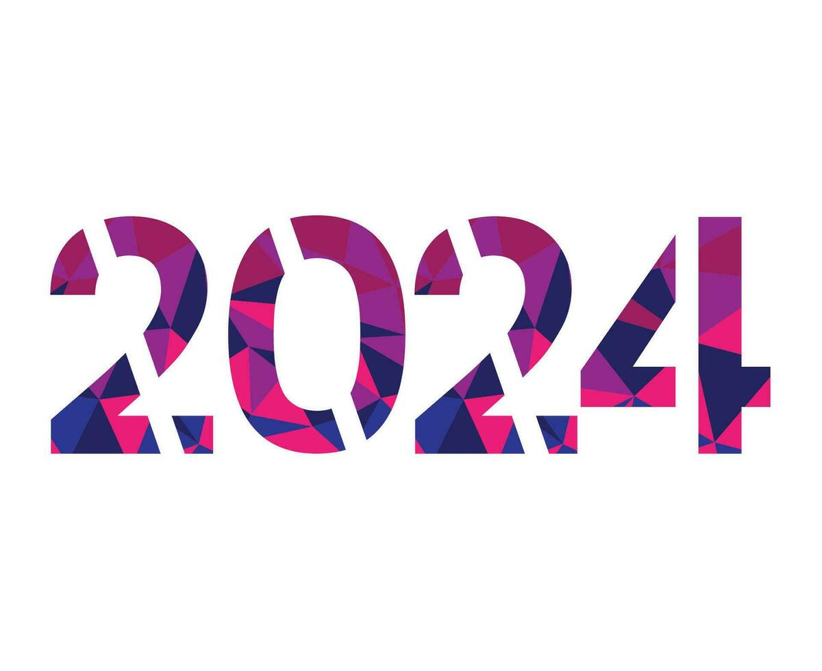2024 Happy New Year Holiday Blue And Purple Abstract Graphic Design Vector Logo Symbol Illustration