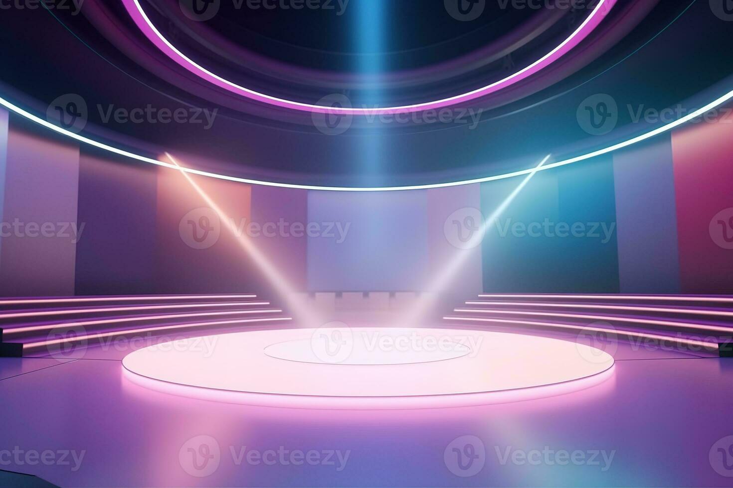 futuristic and clean stage blank center background photo