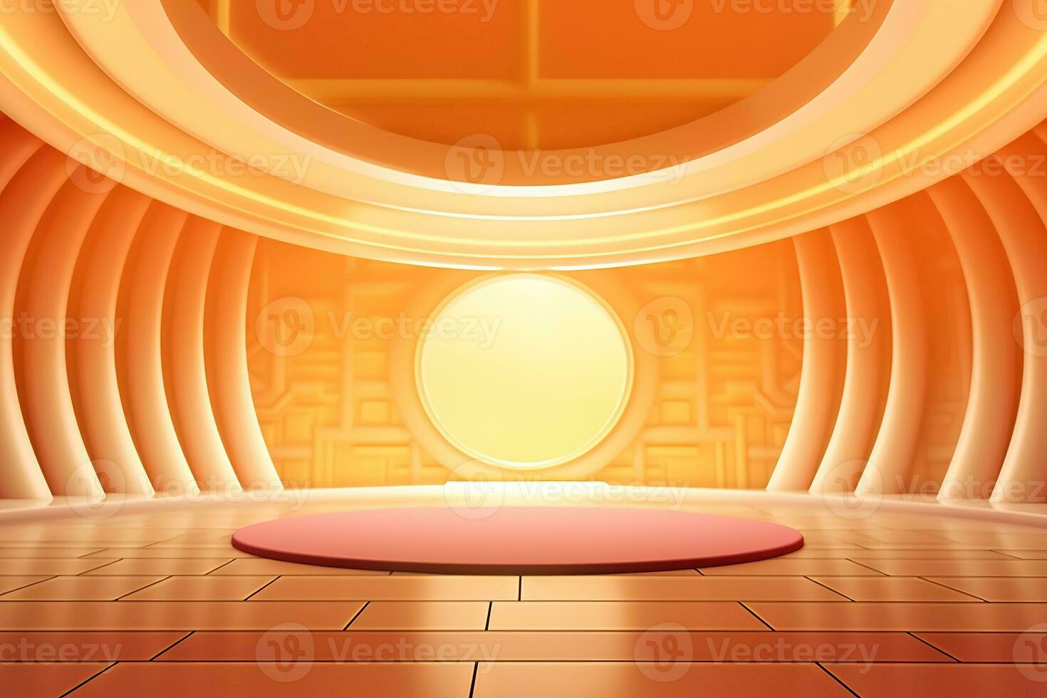 futuristic and clean stage blank center background photo