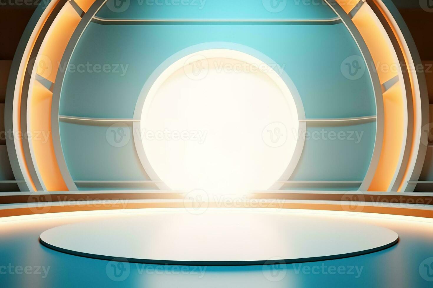 futuristic and clean stage blank center background photo