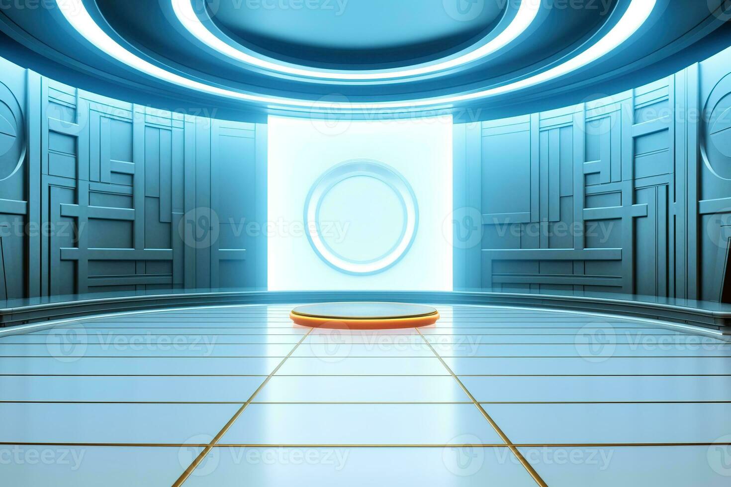 futuristic and clean stage blank center background photo