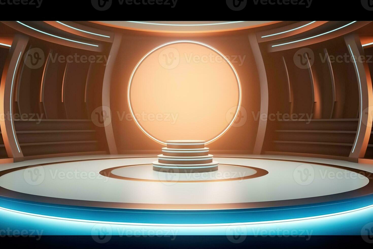 futuristic and clean stage blank center background photo