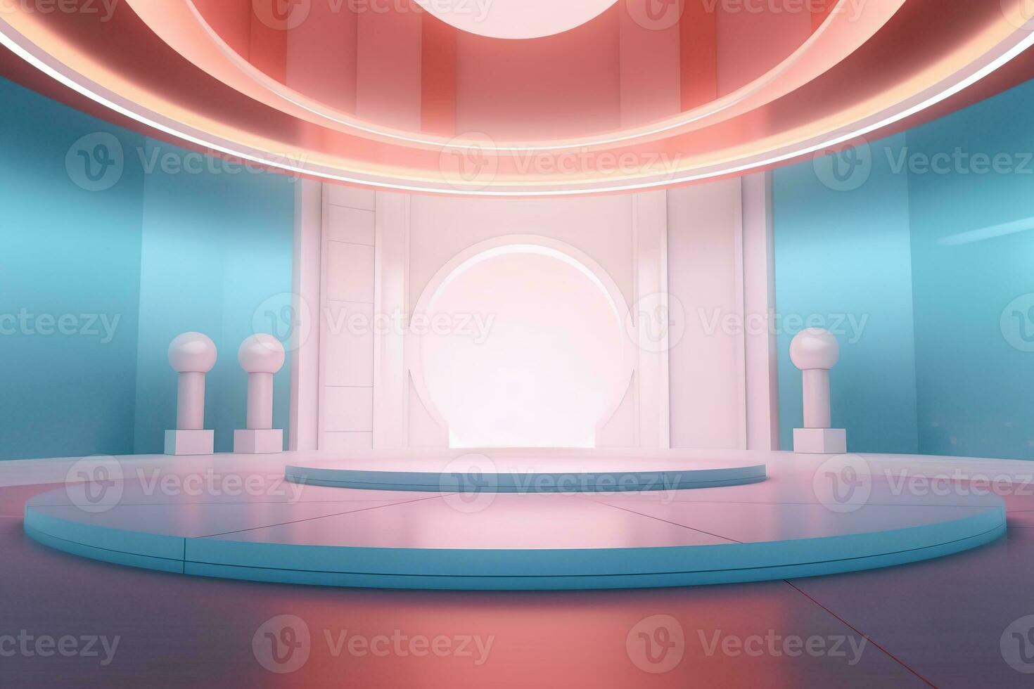 futuristic and clean stage blank center background photo