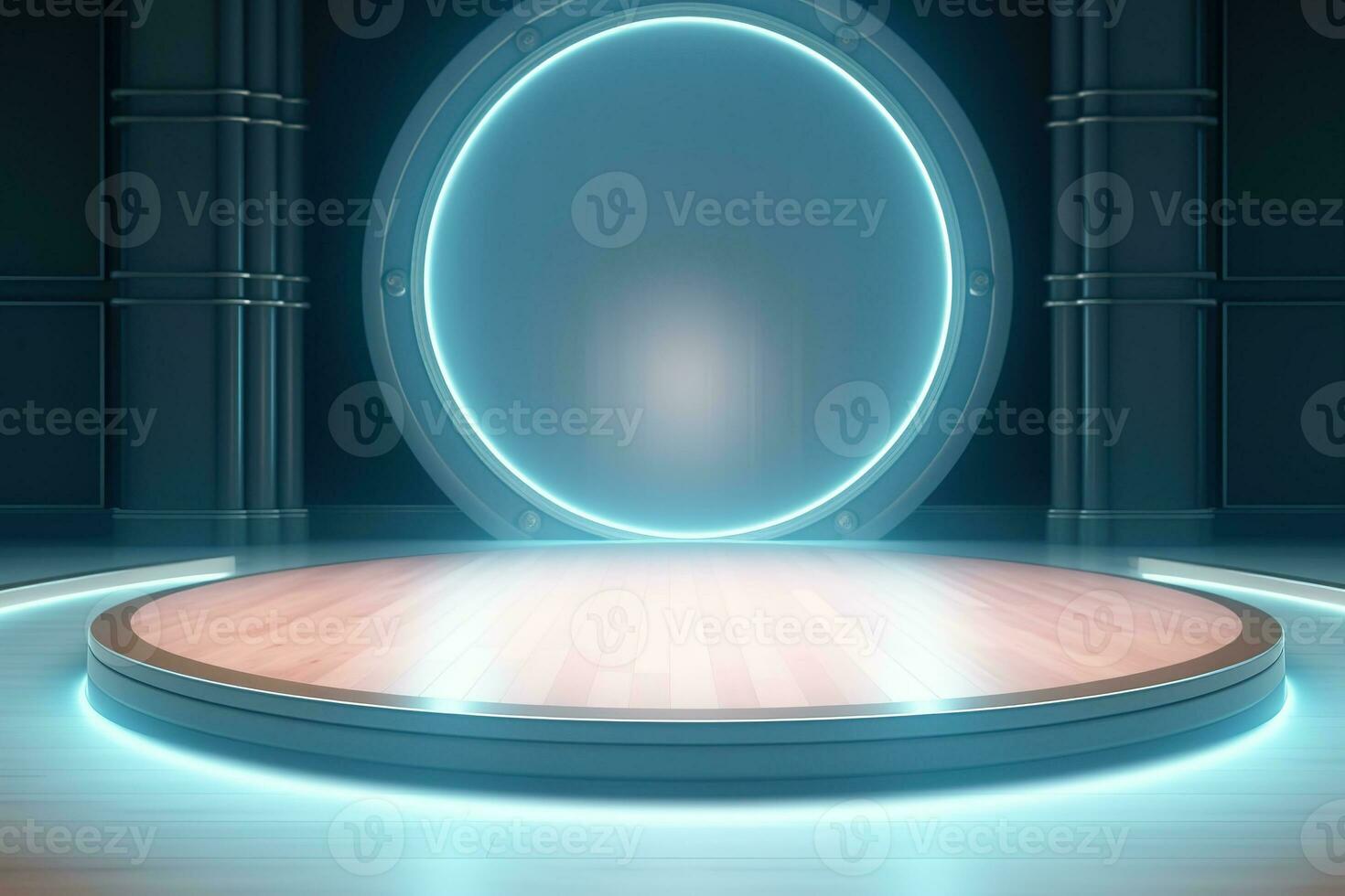 futuristic and clean stage blank center background photo