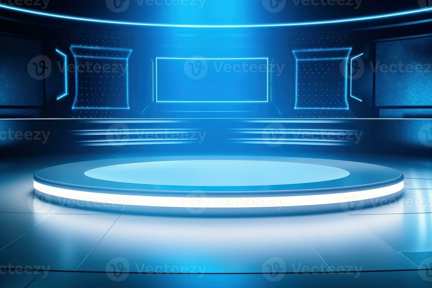 futuristic and clean stage blank center background photo