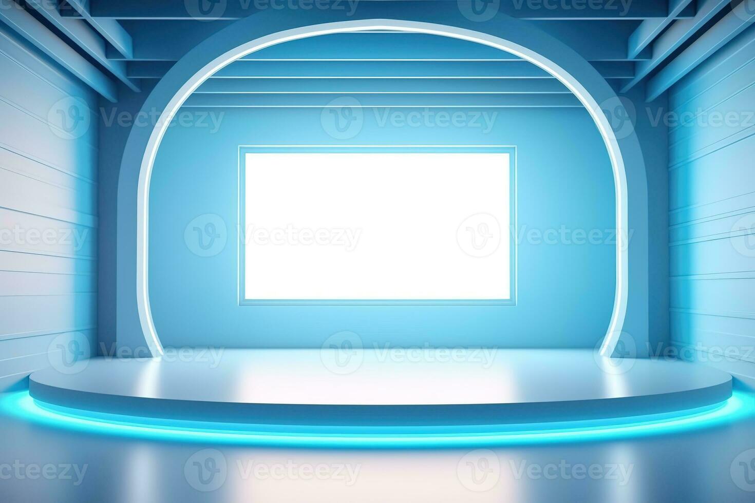 futuristic and clean stage blank center background photo